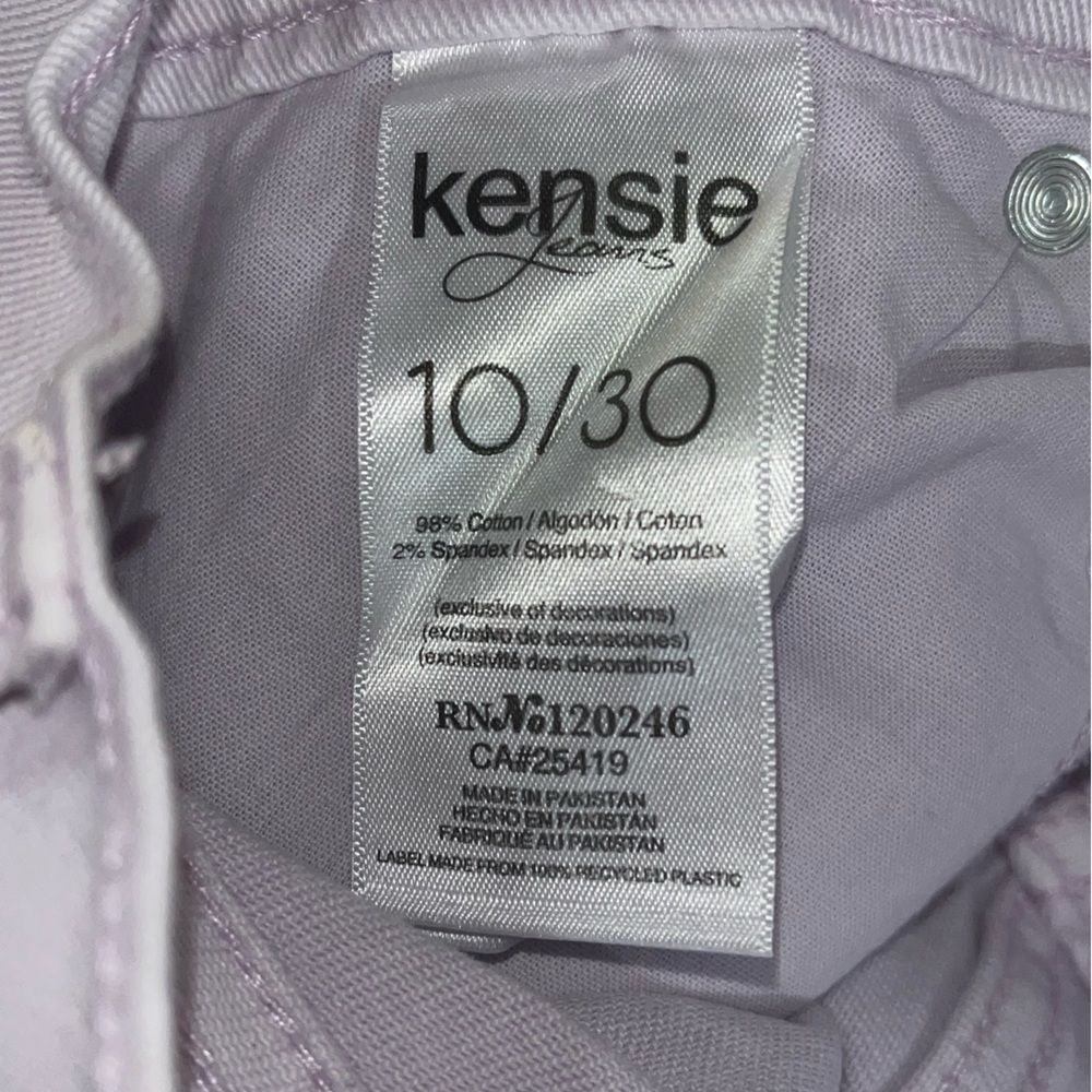 Kensie size 10/30 lilac denim slim fit with raw edge hem NWT - Picture 5 of 14
